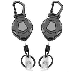 Lot de 12 porte-clés rétractables robustes avec clip d'identification