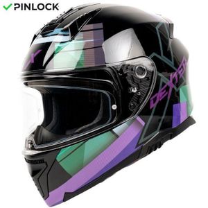 Casque Intégral Moto Homologué ECE 22-06 - Taille XL (61-62 Cm) - Visière Anti-rayures - Noir Mat