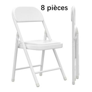 Chaise Pliante Métal Blanc Style Antique - Jardin, Cuisine - Palazzo INT