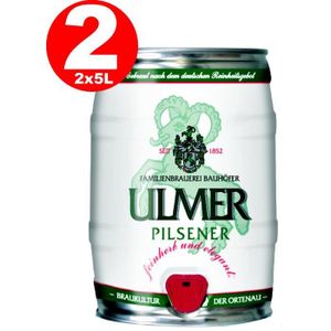 BIERE 2 x Ulmer Pilsner Parti baril 5,0 litres de 5,2 % Vol.