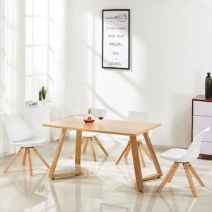 TABLE DE CUISINE  Table à manger rectangulaire scandinave bois - Trevi - DESIGNETSAMAISON
