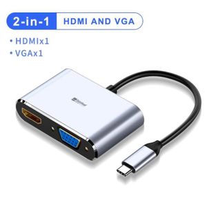 Station d'accueil Adaptateur de concentrateur USB 8 en 1 Hub USB-C avec port  HDMI + USB * 2 + PD + USB C / F + SD / TF + RJ45