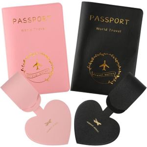PORTE ADRESSE 2 Pièces Protege Passeport+ 2 Pièces Etiquettes À 