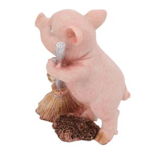 FIGURINE - PERSONNAGE Figurine De Porc Figurine De Cochon Balayeuse Miniature, Statue De Cochon, Décoration, Taille Miniature, Luminaire Sechee