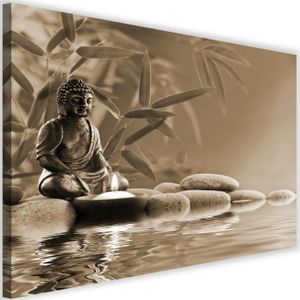 YBHF Poster Zen Bouddha - Décoration murale rétro esthétique pour chambre  et bureau - 50 x 75 cm - Sans cadre