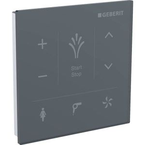 WC - TOILETTES Commande toilette électronique murale Geberit AquaClean pour WC japonais Tuma Comfort et Mera - verre noir
