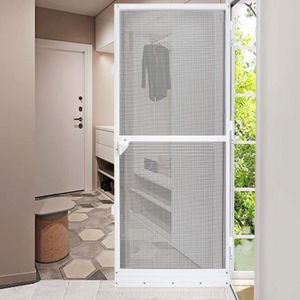 MOUSTIQUAIRE OUVERTURE NAIZY 120 x 240 cm Moustiquaire de porte avec cadre aluminiun Moustiquaire Cadre en Pour balcon salon porte de terrasse - Blanc
