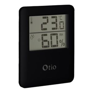 MESURE THERMIQUE Thermomètre hygromètre digital intérieur noir - Otio