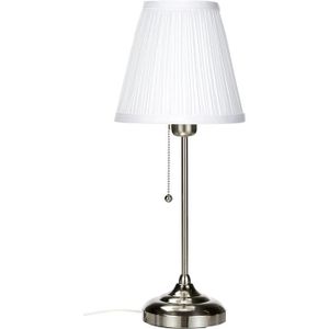 LAMPE A POSER Ikea 702.806.34 Lampe de table Arstid 56cm de haut Lampe de table nickelée avec abat-jour en tissu Blanc - Nickelé304