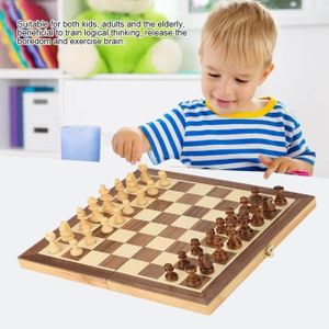 JEU SOCIÉTÉ - PLATEAU AZ12647-Jeu d'échecs magnétique en bois portatif p