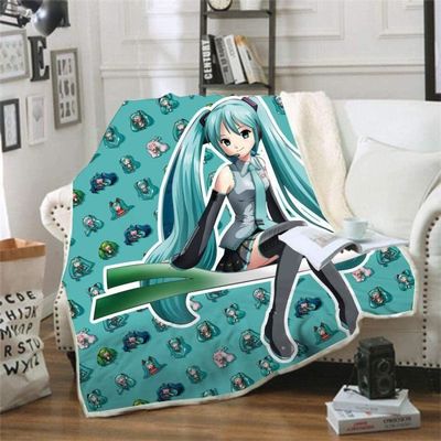 Hatsune Miku Plush Blanket Literie Plush Blanket Adult Fashion Quilt Adult 100x150cm 121 Cdiscount Maison