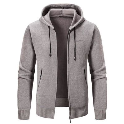 Pull Long En Tricot Pour Hommes Grande Taille Automne Hiver Avec Capuche Et Cardigan