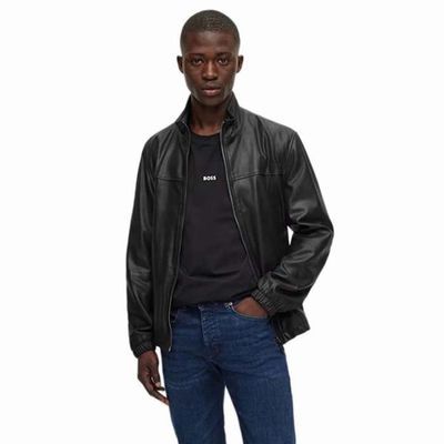 Veste en cuir boss outlet