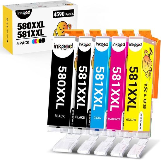 Hepta Print 5 Cartucce Compatibili Con Canon PGI-580 CLI-581 XXL Cartucce Per Canon Pixma TR8550 TS705 TS6150 TS6250 TS6350 TS6351 TR7500 TR7550 TR8500 TS9550 TS8350 TS8351 TS8351 TS8351 TS8 TS8351 - Foto 6