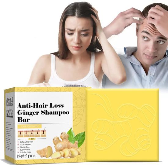 Shampoing Solide Au Gingembre Contre La Chute Des Cheveux - Barre Naturelle
