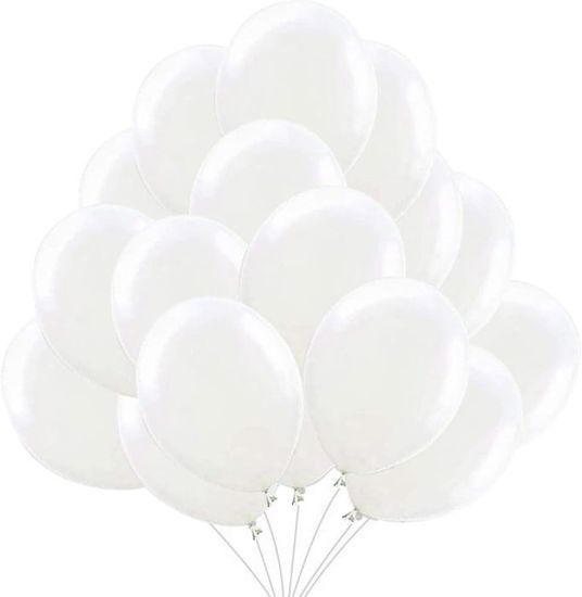 Ballons Latex Blanc Or Beige 50 Pièces - 30cm, Pour Décoration Mariage, Anniversaire, Baby Shower, Style Boho