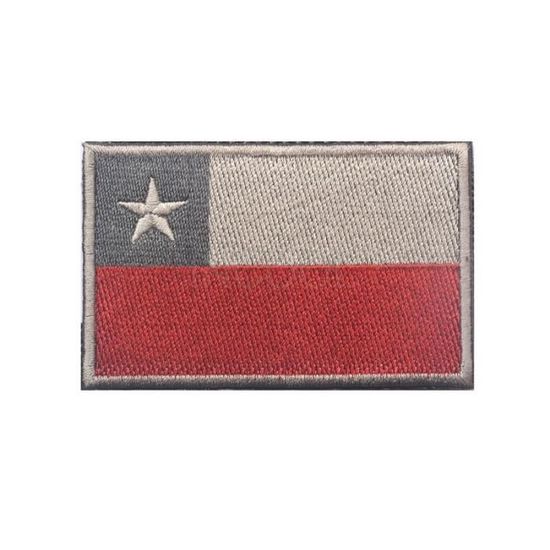Patch Brodé Drapeau Du Chili - Thermocollant 7x4,5 Cm - Pour Sac, T-shirt, Casquette - 100% Polyester