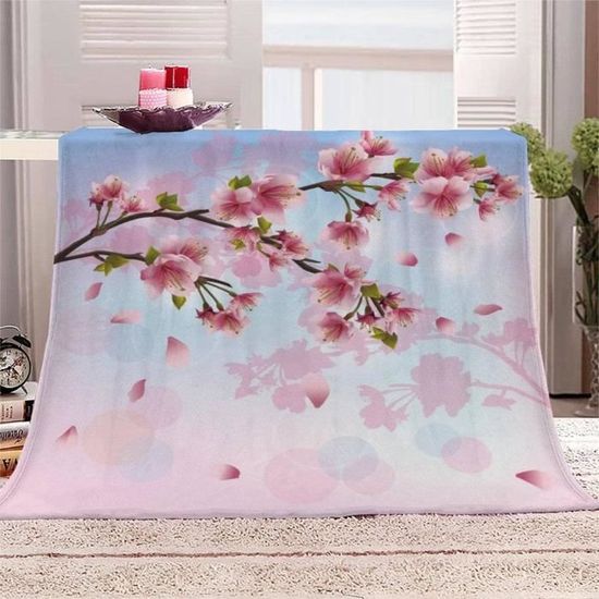 Rideau De Douche Japonais Fleurs De Cerisier 3D - 120x200 Cm, Imperméable, Anti-Moisissure, 8 Crochets