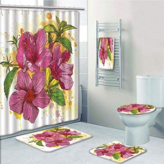 Floral Hibiscus Flower Bouquet Exotic Water Fuchsia Earth 5 pièces ...