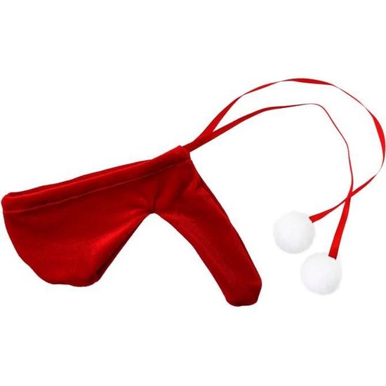 YIZYIF String Homme Sexy Eléphant Noël Velours Déguisement Père Noël Coquin Slip Erotique 