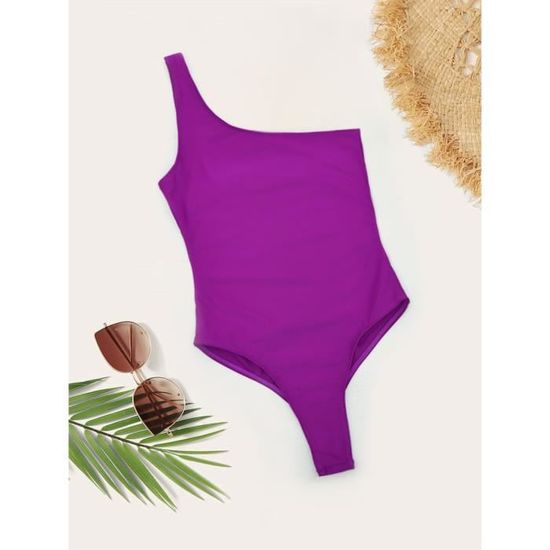 Maillots de bain femme Plage Swing 1 pièces Sexy couleur unie sensible mince Spa petit parfum