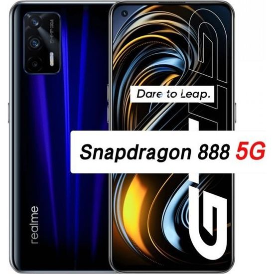 Smartphone 5G Realme GT 8Go 128Go Bleu - Qualcomm Snapdragon 888 - Écran AMOLED 120 Hz - Charge SuperDart 65 W