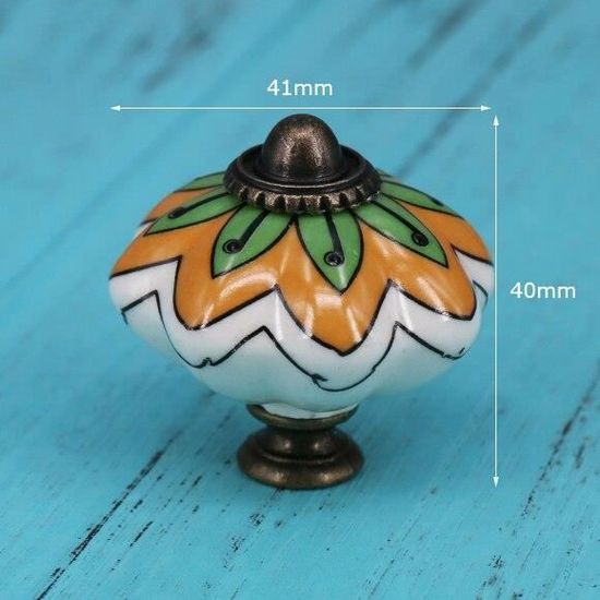 BOUTON DE MEUBLE,032--Poignée De Porte En Céramique Colorée, 1x, Pour