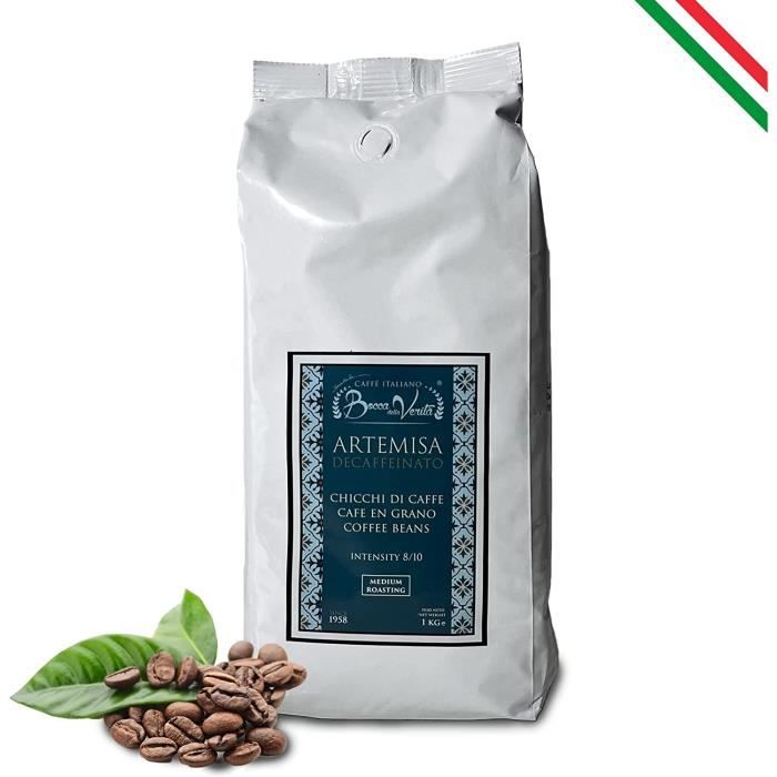 Café en grains DÉCAFÉINÉ ITALIEN 1 kg