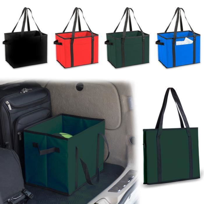 ANTEVIA - Boite de rangement pliable et transportable pour voiture - Coffre Camping Car Pliante - Couleur : Vert (Nardelly vert)