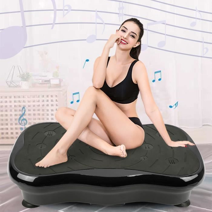 HEK Plateforme Vibrante, Multi-Function avec Bluetooth et USB, pour Le Shaper de Corps Bureau Amincissant Noir