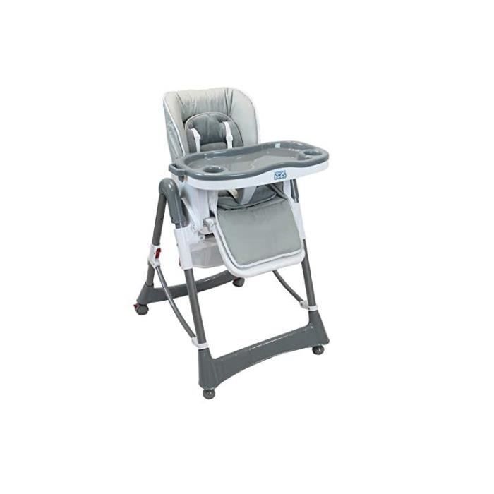 Monsieur Bébé ® Chaise haute enfant pliable, réglable hauteur, dossier et tablette