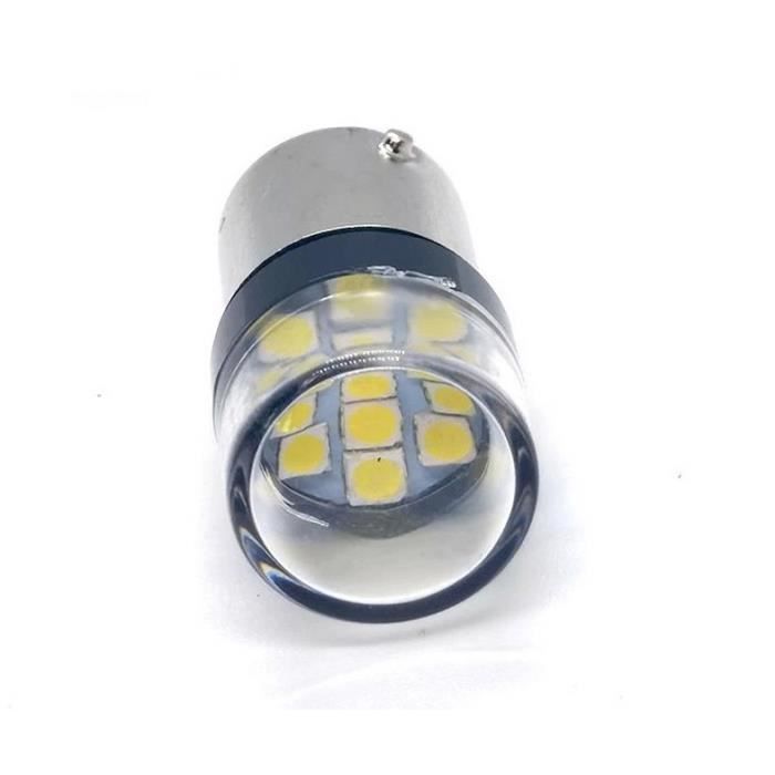 Ampoule LED p21/5w 10smd Blanc 6000k double faisceaux Veilleuses 12V