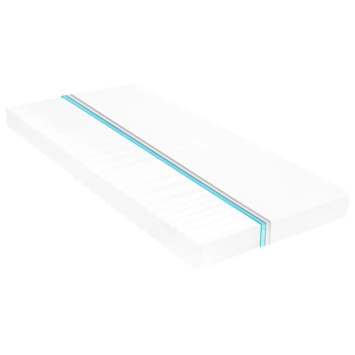 Matelas 80 x 200 cm 7 zones Mousse PU 10 cm H2 H3