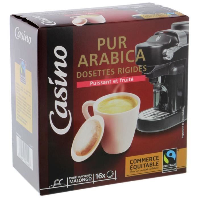 CASINO Café pur arabica - 16 dosettes rigides