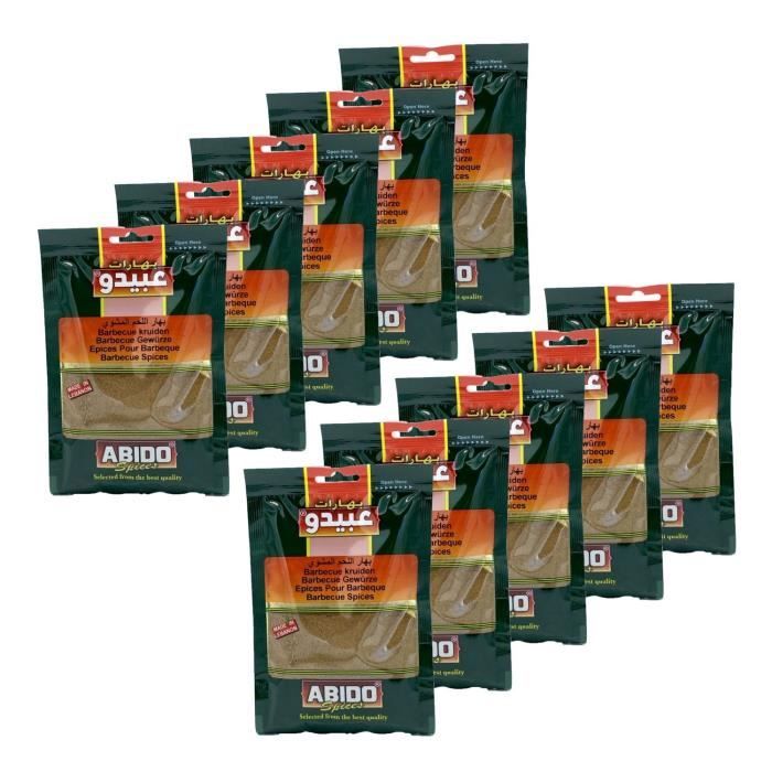 Lot 10x Épices barbecue pour grillade - Abido - sachet 50g