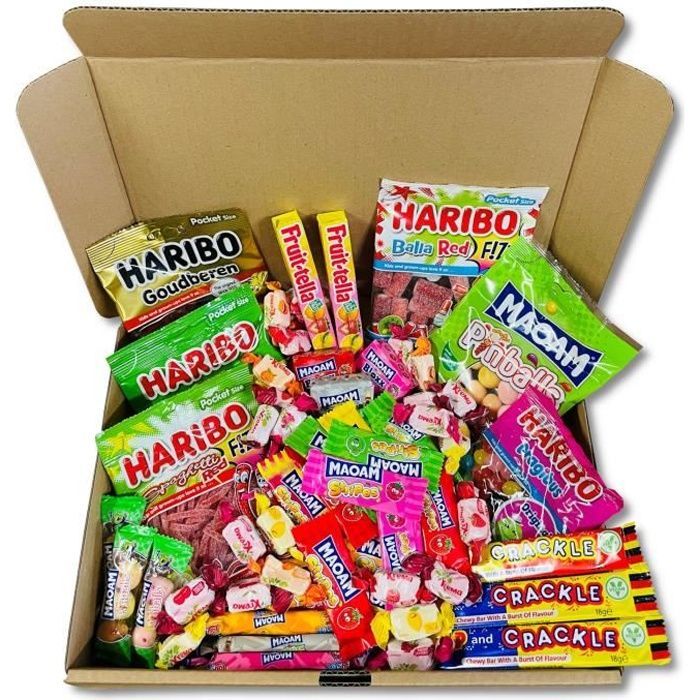 Assortiment de bonbons de marques - Haribo Maoam Kréma Fruit tella - 70 pièces - 1220gr