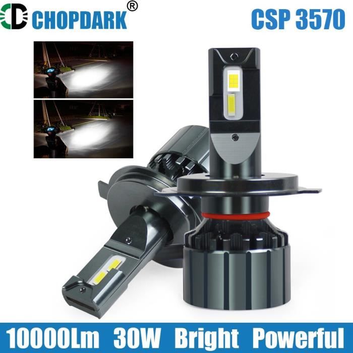 LED H7 H4 H11 HS1 Moto PHARE LED 1 ampoule CSP PUCES 12V 30W 6500K Blanc FROID 12000LM Super Lumineux Haute Basse Fa H11 -WM2822