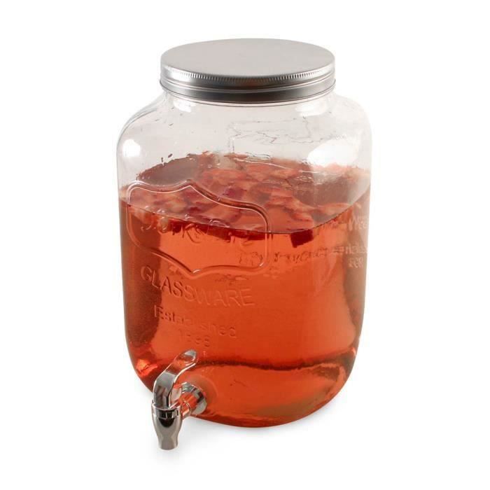 Distributeur de boisson en verre 8L Autres Blanc