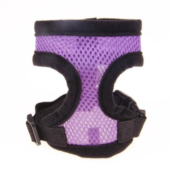 Laisses Colliers,1PC réglable doux respirant chien harnais Nylon maille gilet harnais pour chiens chiot - Type Dark Purple-S