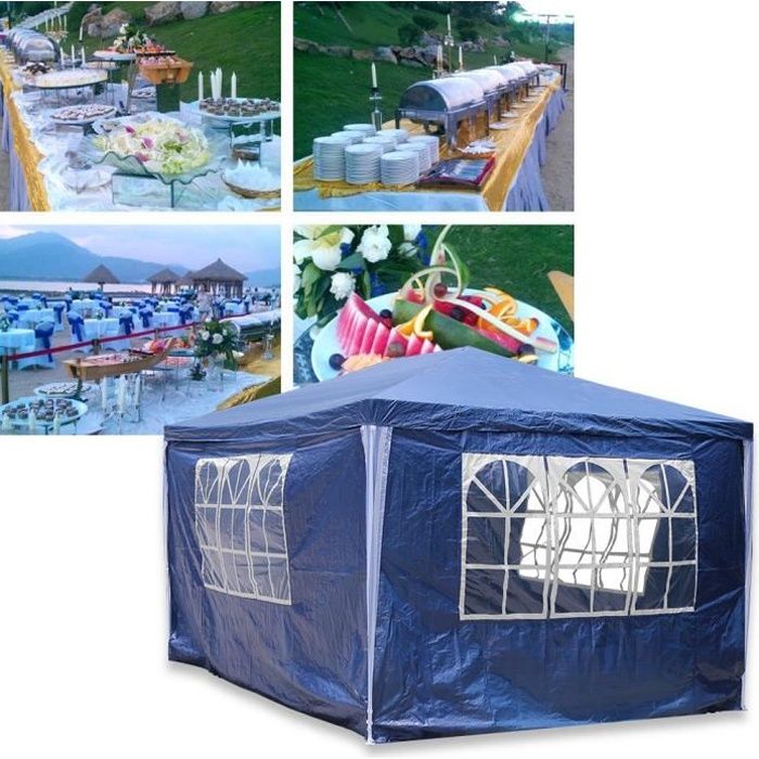Hengda 3x4m Jardin Tonnelle étanche Jardin Camping Stable tente tubes d'acier stable de haute qualité avec 3 parties latérales et