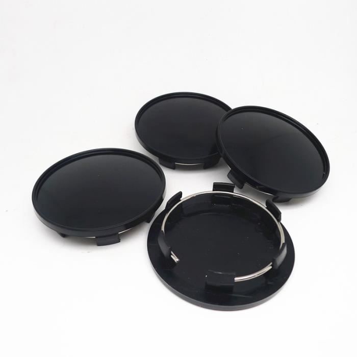 Moyeux de roue,Couvercle de moyeu de roue de voiture 69MM, 4 pièces, cache-moyeu vierge pour Audi A3 A4 A5 A6 A7 A8 Q5 - Type Black