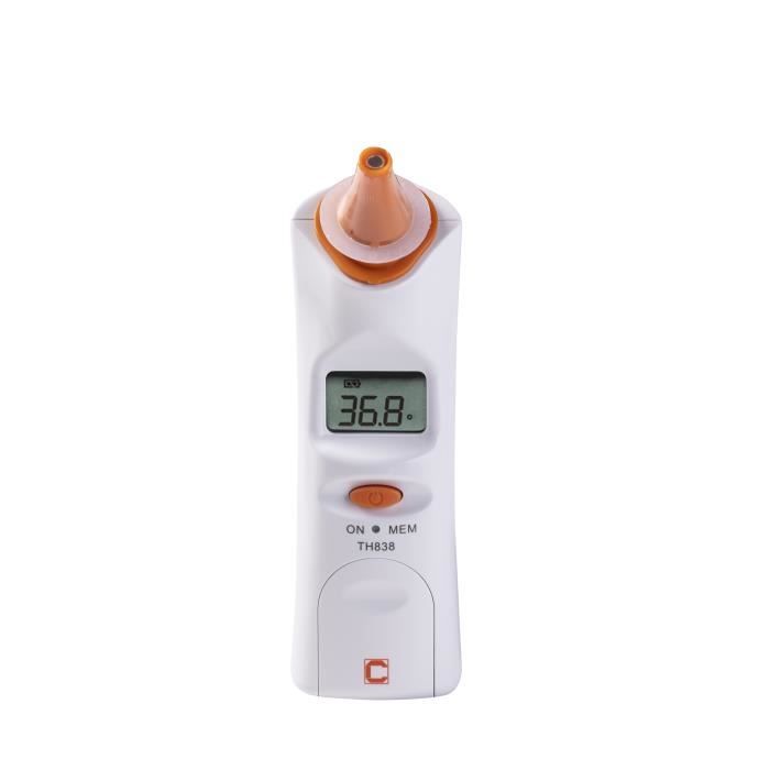 Cresta Care TH838 – Thermomètre auriculaire infrarouge testé cliniquement à mesure rapide en 1 seconde