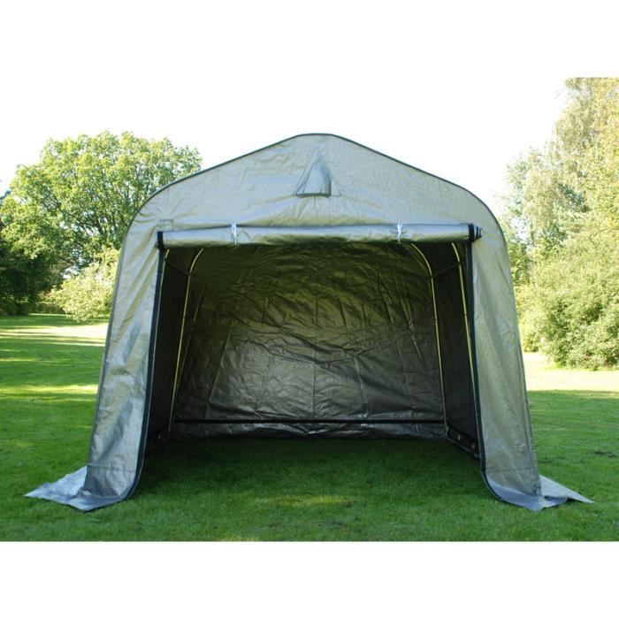 Tente de stockage Tente Abri PRO 2,4x2,4x2m PE, Gris Dancover Abris Voiture