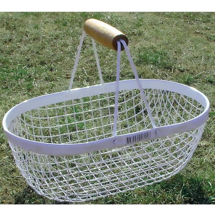 Panier récolte métal - 7 L - blanc