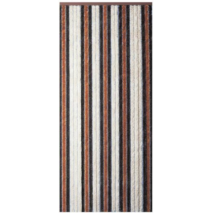 Rideau de porte Florence chenilles 90x220 cm - beige, bronze, brun
