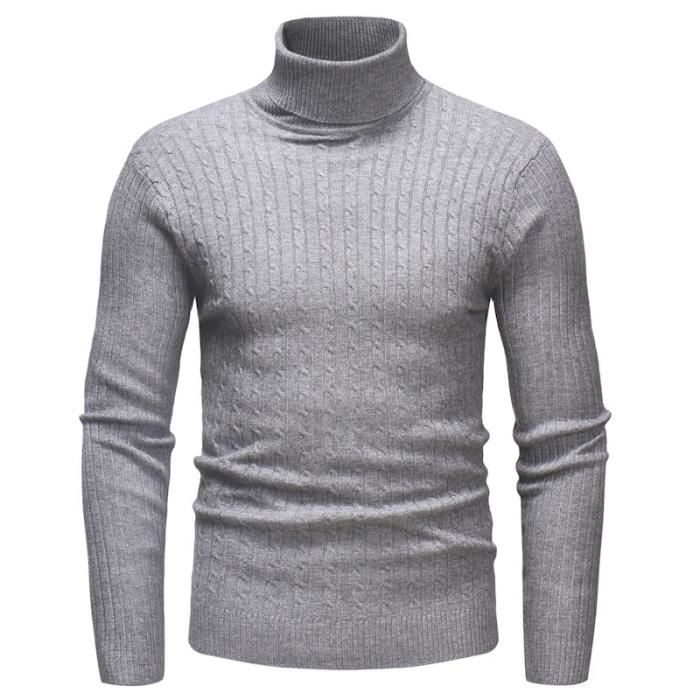 Pull col montant homme à manches longues Pull Hommes Pull irlandais