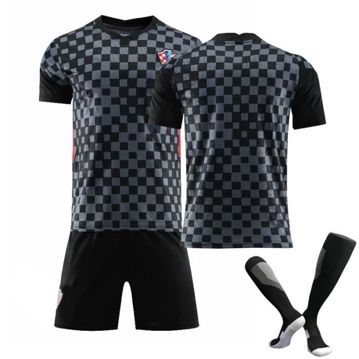 Croatia Équipe nationale Modric Jersey Maillot et Shorts de football Chaussettes Homme-Enfant -noir