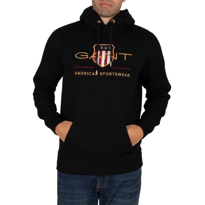 GANT Pour des hommes Archive Shield Sweat à capuche, Noir