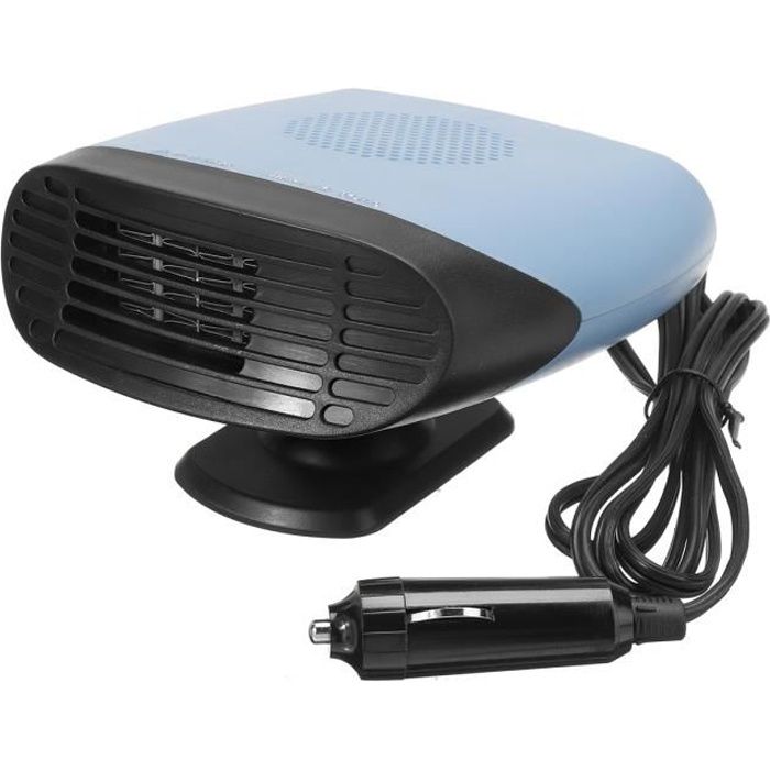 Chauffage Voiture Puissant Allume Cigare Portable Rapide Dégivrage Ventilateur Rotation Bleu 12V