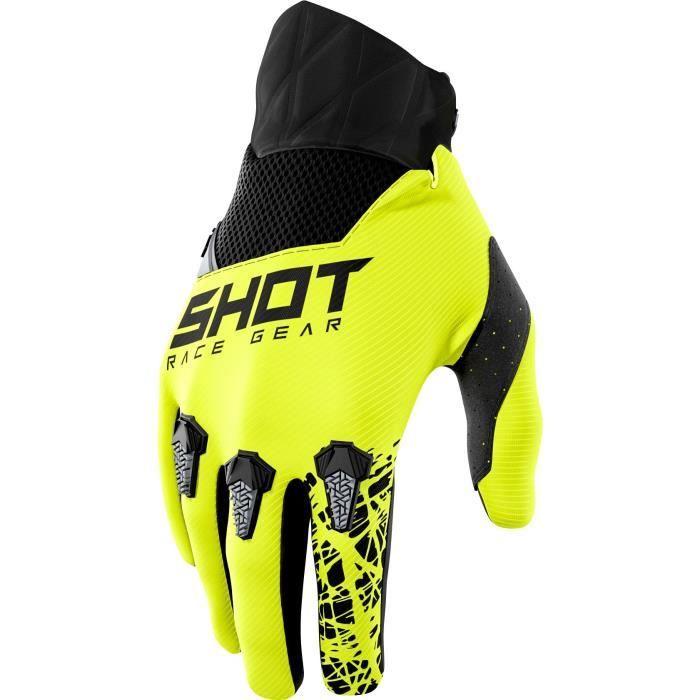 Shot gants cross devo Storm néon jaune